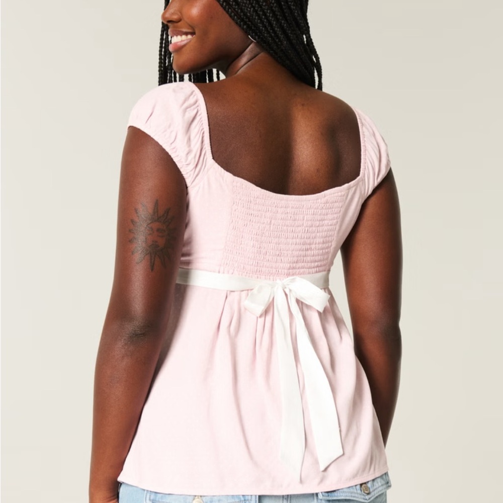 Hollister Pink Smocked Top - Picture 2 of 6